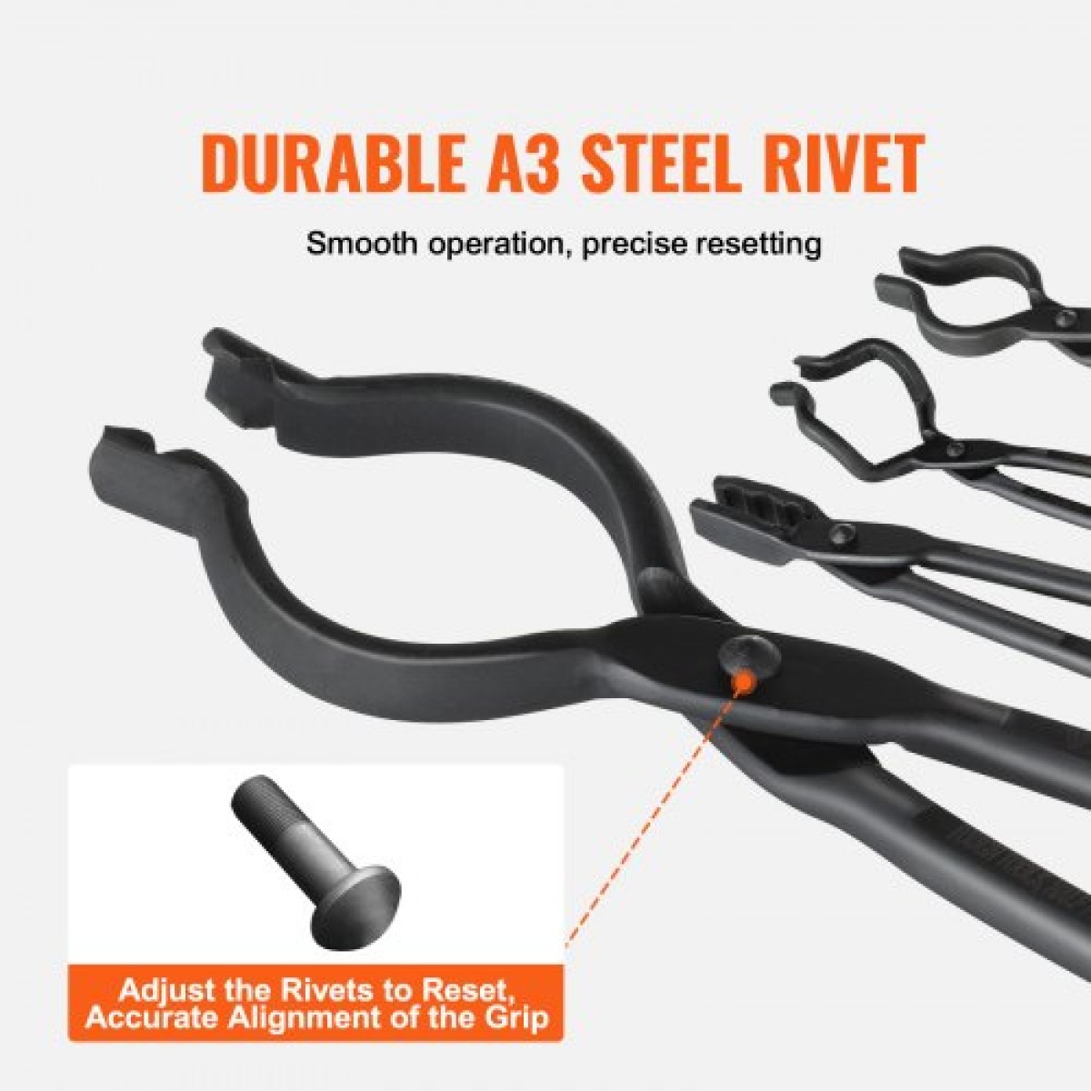 Λαβίδες VEVOR Blacksmith, 45,7 cm 4 ΤΕΜ., λαβίδες V-Bit Bolt, Wolf Jaw Tongs, Z V-Bit Tongs and Gripping Tongs, Carbon Steel Forge Tongs με ατσάλινα πριτσίνια, για αρχάριους και έμπειρους σιδηρουργούς, λεπίδες