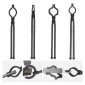 Λαβίδες VEVOR Blacksmith, 45,7 cm 4 ΤΕΜ., λαβίδες V-Bit Bolt, Wolf Jaw Tongs, Z V-Bit Tongs and Gripping Tongs, Carbon Steel Forge Tongs με ατσάλινα πριτσίνια, για αρχάριους και έμπειρους σιδηρουργούς, λεπίδες