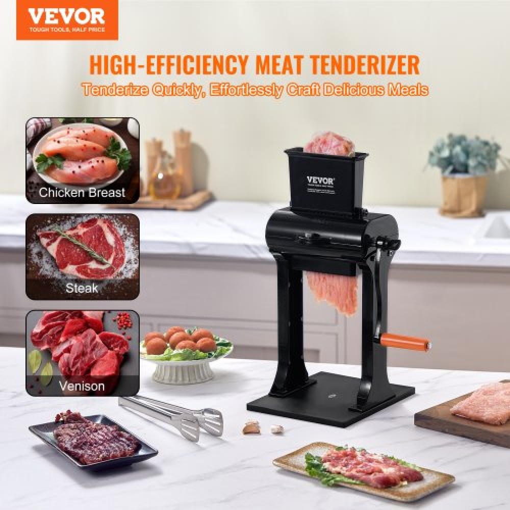 VEVOR Commercial Meat Tenderizer, Heavy Duty Inox Inox Steel Meat Tenderizer Machine, Quick and Easy Manual Operation Kitchen Tool, Θύρα τροφοδοσίας 14,7 cm για βόειο κρέας, γαλοπούλα, κοτόπουλο, χοιρινό, μπριζόλα και ψάρι