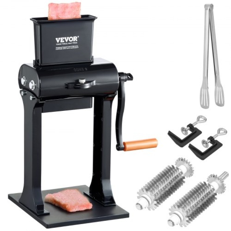 VEVOR Commercial Meat Tenderizer, Heavy Duty Inox Inox Steel Meat Tenderizer Machine, Quick and Easy Manual Operation Kitchen Tool, Θύρα τροφοδοσίας 14,7 cm για βόειο κρέας, γαλοπούλα, κοτόπουλο, χοιρινό, μπριζόλα και ψάρι