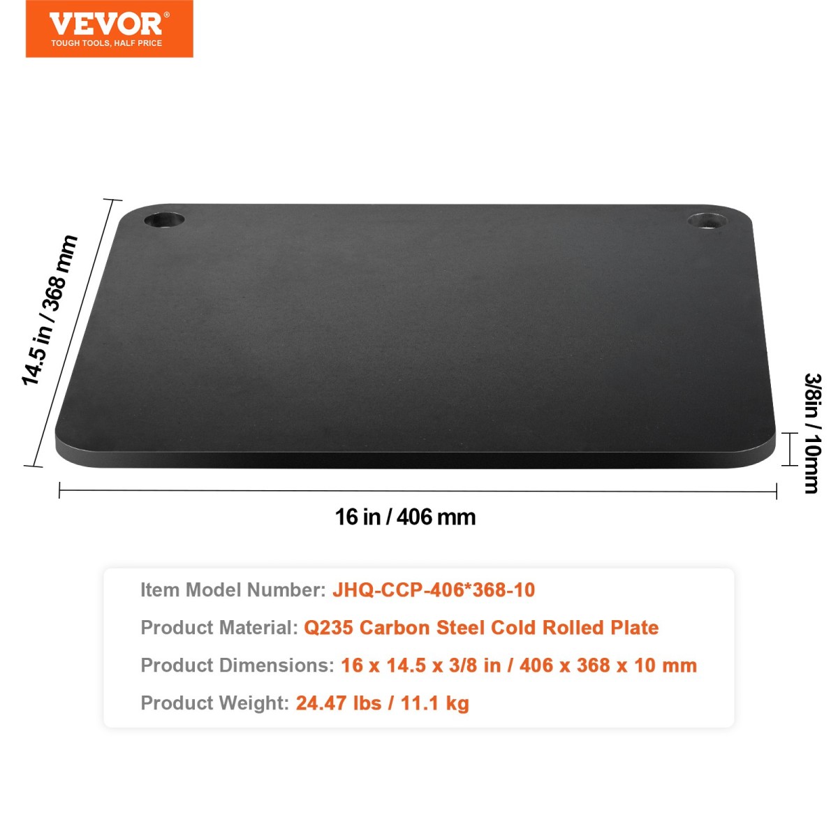 VEVOR Pizza Steel, 40,6 x 36,8 x 1 cm Πιάτο Pizza Pizza για φούρνο, Πέτρα ψησίματος για πίτσα από ανθρακοχάλυβα με 20 φορές υψηλότερη αγωγιμότητα, βαρέως τύπου ταψί πίτσας για εξωτερική σχάρα, εσωτερικός φούρνος