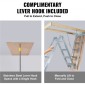 VEVOR Attic Ladder Πτυσσόμενη, χωρητικότητα 158,8 kg, 57,15 cm x 160 cm, προέκταση αλουμινίου πολλαπλών χρήσεων, ελαφριά και φορητή, ταιριάζει σε ύψη οροφής 2,9 m-3,7 m, άνετη πρόσβαση στη σοφίτα σας Standard