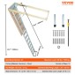 VEVOR Attic Ladder Πτυσσόμενη, χωρητικότητα 158,8 kg, 57,15 cm x 160 cm, προέκταση αλουμινίου πολλαπλών χρήσεων, ελαφριά και φορητή, ταιριάζει σε ύψη οροφής 2,9 m-3,7 m, άνετη πρόσβαση στη σοφίτα σας Standard