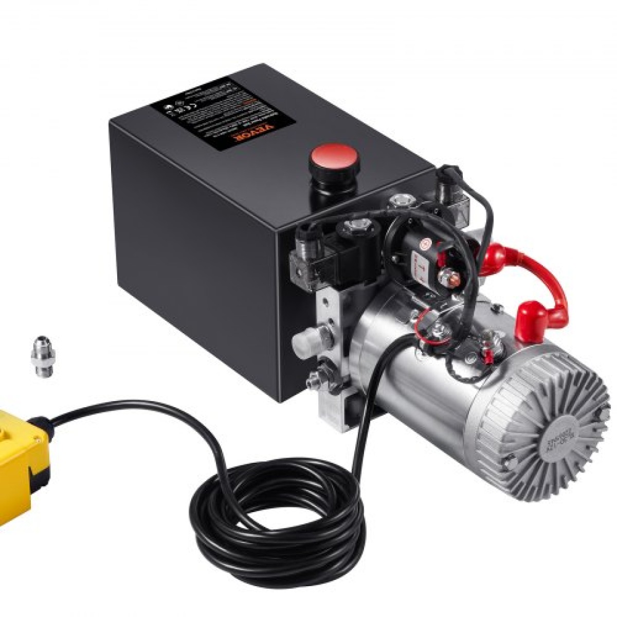 VEVOR Hydraulic Pump, 6 Quart Hydraulic Power Unit, Double Acting Dump Trailer Pump, 0,91 GPM Ρυθμός ροής, 3200 PSI Max Relief Pressure, DC 12V Hydraulic Pump for Dump Trailer Car Lifting