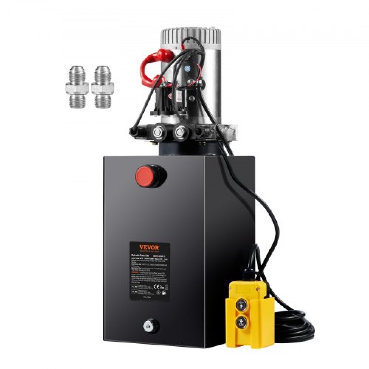 VEVOR Hydraulic Pump, 15 Quart Hydraulic Power Unit, Double Acting Dump Trailer Pump, 0,91 GPM Rate Flow, 3200 PSI Max Relief Pressure, DC 12V Hydraulic Pump for Dump Trailer Car Lifting