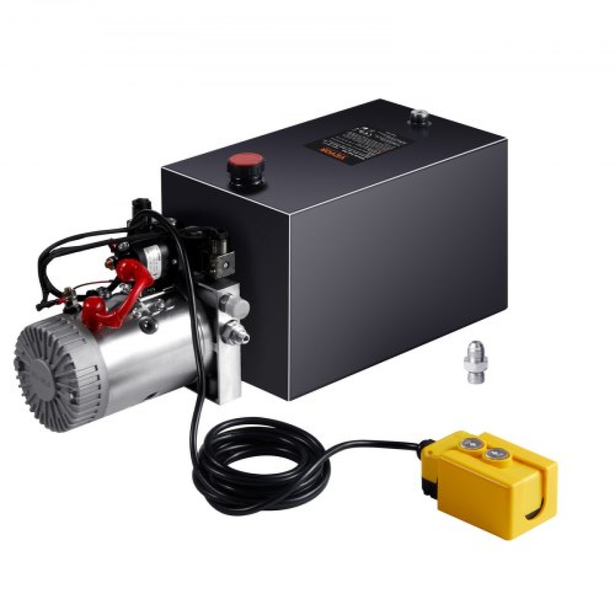 VEVOR Hydraulic Pump, 15 Quart Hydraulic Power Unit, Double Acting Dump Trailer Pump, 0,91 GPM Rate Flow, 3200 PSI Max Relief Pressure, DC 12V Hydraulic Pump for Dump Trailer Car Lifting