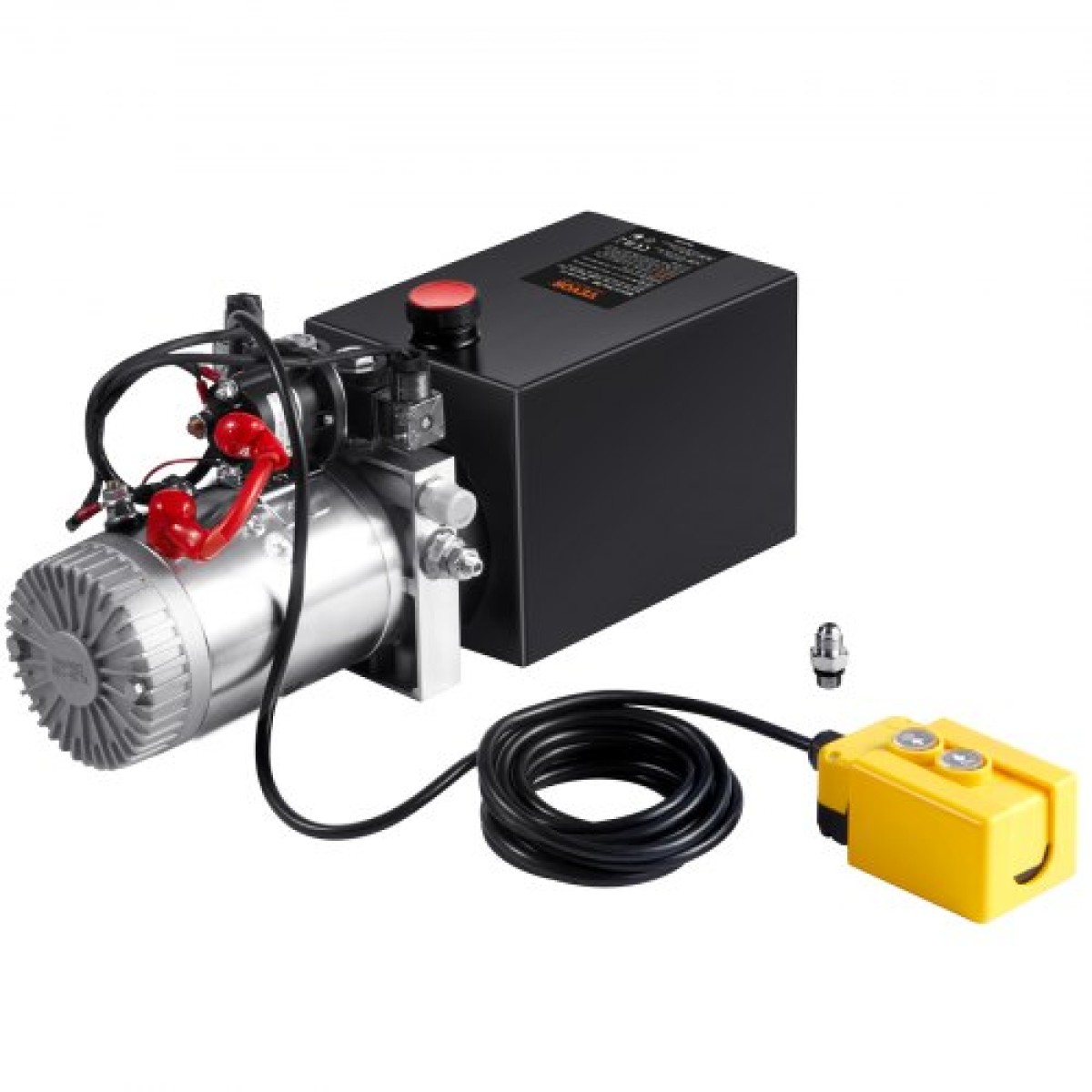 VEVOR Hydraulic Pump, 10 Quart Hydraulic Power Unit, Double Acting Dump Trailer Pump, 0,91 GPM Rate, 3200 PSI Max Relief Pressure, DC 12V Hydraulic Pump for Dump Trailer Car Lifting