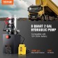 VEVOR Hydraulic Pump, 8 Quart Hydraulic Power Unit, Double Acting Dump Trailer Pump, 0,91 GPM Rate Flow, 3200 PSI Max Relief Pressure, DC 12V Hydraulic Pump for Dump Trailer Car Lifting