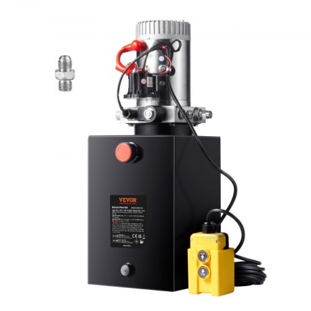 VEVOR Hydraulic Pump, 20 Quart Hydraulic Power Unit, Single Acting Dump Trailer Pump, 0,91 GPM Rate, 3200 PSI Max Relief Pressure, DC 12V Hydraulic Pump for Dump Trailer Car Lifting