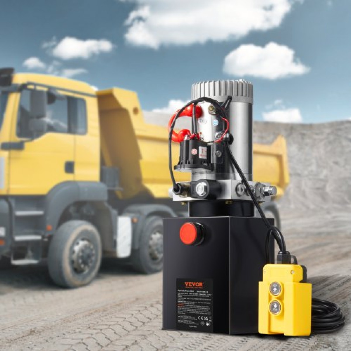 VEVOR Hydraulic Pump 4 Quart/3,8 L Single Acting Dump Trailer Pump Μονάδα ισχύος DC 12V