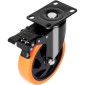 Τροχοί VEVOR Caster, 10,1 cm Περιστρεφόμενοι τροχοί πλάκας, Σετ 4, με Ασφάλεια A/B Κλείδωμα Χωρίς Θόρυβο Ζάντες PVC, Βαρέως τύπου 158,8 kg Χωρητικότητα φόρτωσης ανά τροχό, Τροχοί χωρίς σήμανση για έπιπλα καροτσιού Πάγκος εργασίας