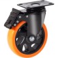 Τροχοί VEVOR Caster, 12,7 cm Περιστρεφόμενοι τροχοί πλάκας, Σετ 4, με Ασφάλεια A/B Κλείδωμα Χωρίς Θόρυβο Ζάντες PVC, Βαρέως τύπου 204,1 kg Χωρητικότητα φόρτωσης ανά τροχό, Τροχοί χωρίς σήμανση για έπιπλα καροτσιού Πάγκος εργασίας