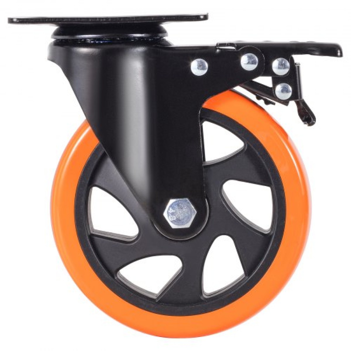 Τροχοί VEVOR Caster, 12,7 cm Περιστρεφόμενοι τροχοί πλάκας, Σετ 4, με Ασφάλεια A/B Κλείδωμα Χωρίς Θόρυβο Ζάντες PVC, Βαρέως τύπου 204,1 kg Χωρητικότητα φόρτωσης ανά τροχό, Τροχοί χωρίς σήμανση για έπιπλα καροτσιού Πάγκος εργασίας
