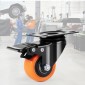 Τροχοί VEVOR Caster, 5,1 cm Περιστρεφόμενοι τροχοί πλάκας, σετ 4, με διπλό κλείδωμα ασφαλείας χωρίς θόρυβο, ζάντες PVC, βαρέως τύπου 68 kg Χωρητικότητα φόρτωσης ανά τροχό, Τροχοί χωρίς σήμανση για έπιπλα καροτσιού Πάγκος εργασίας