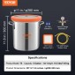 VEVOR Vacuum Chamber Tempered Glass Lid Vacuum 18,9L Θάλαμος απαερίωσης Σιλικόνη