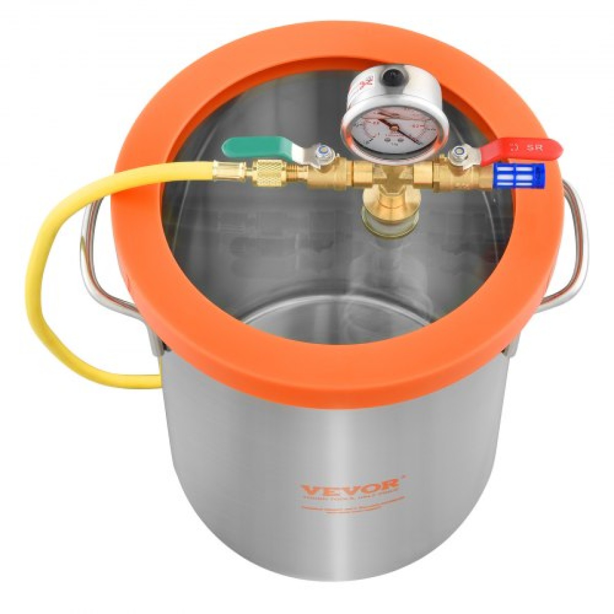 VEVOR Vacuum Chamber Tempered Glass Lid Vacuum 11,4 L Θάλαμος απαέρωσης Σιλικόνη