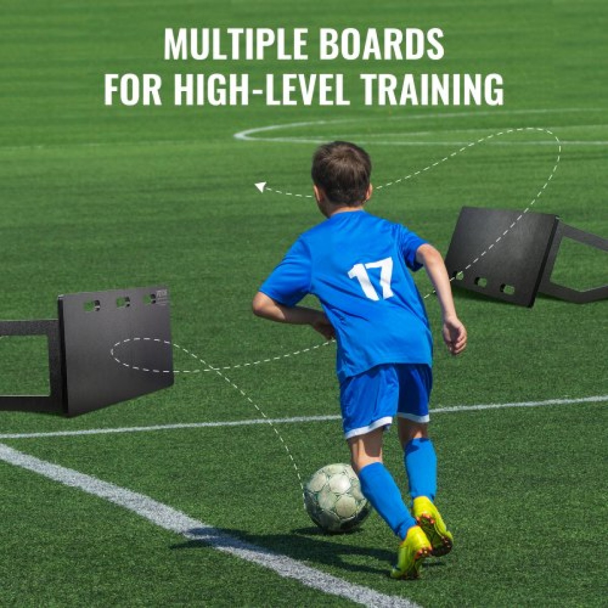 VEVOR Soccer Rebounder Board, 101,6 x 40,6 cm Φορητός τοίχος ποδοσφαίρου με 2 γωνίες αναπήδησης, αναδιπλούμενος HDPE Kickback Board, Εξοπλισμός προπόνησης ποδοσφαίρου για παιδιά και ενήλικες, Passing & Shooting Practice