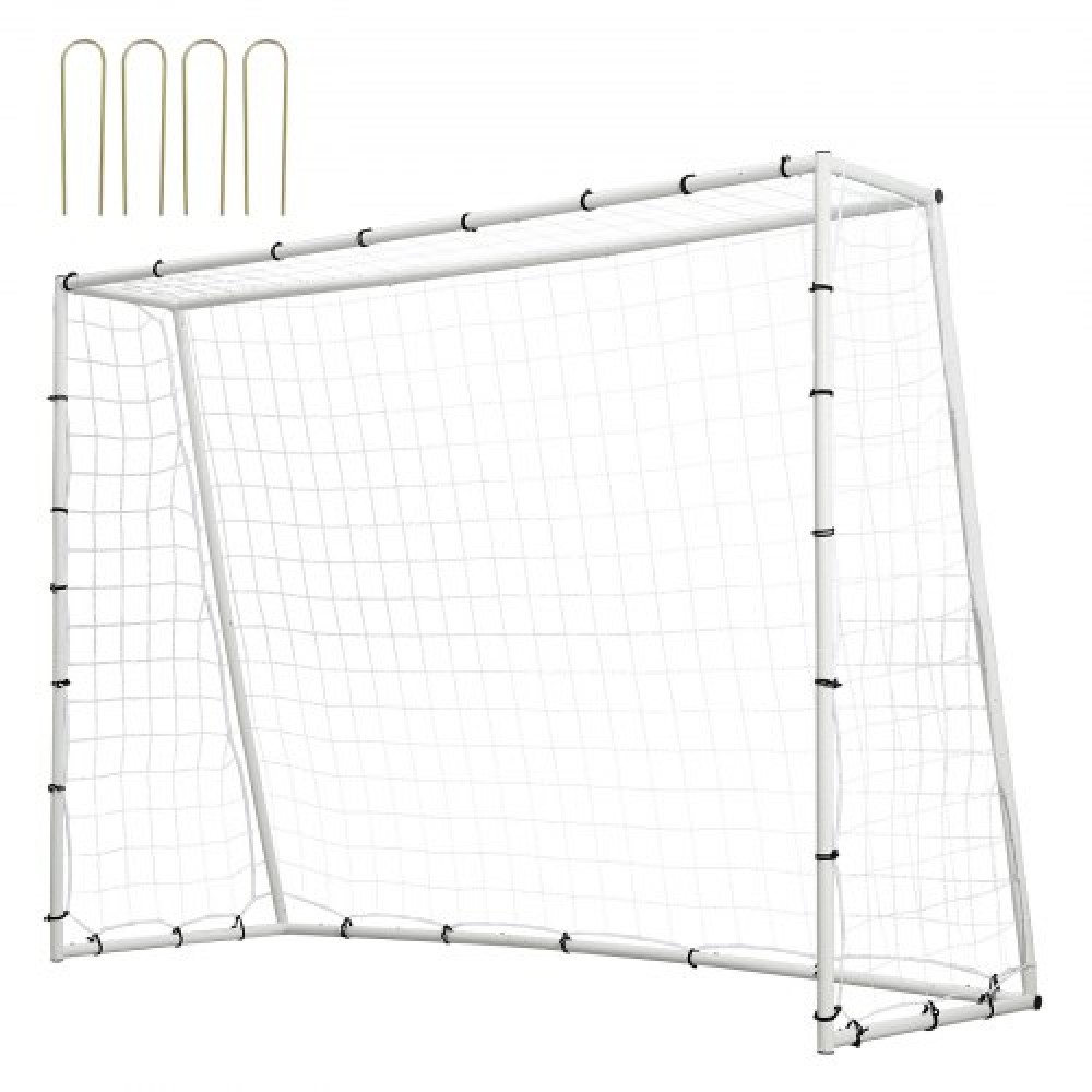 VEVOR Soccer Rebound Trainer, 8x6FT Iron Soccer Training Equipment, Sports Football Rebounder Wall με δίχτυ και γκολ διπλής όψης, ιδανικό για εξάσκηση στην πίσω αυλή, ατομική προπόνηση, πάσα