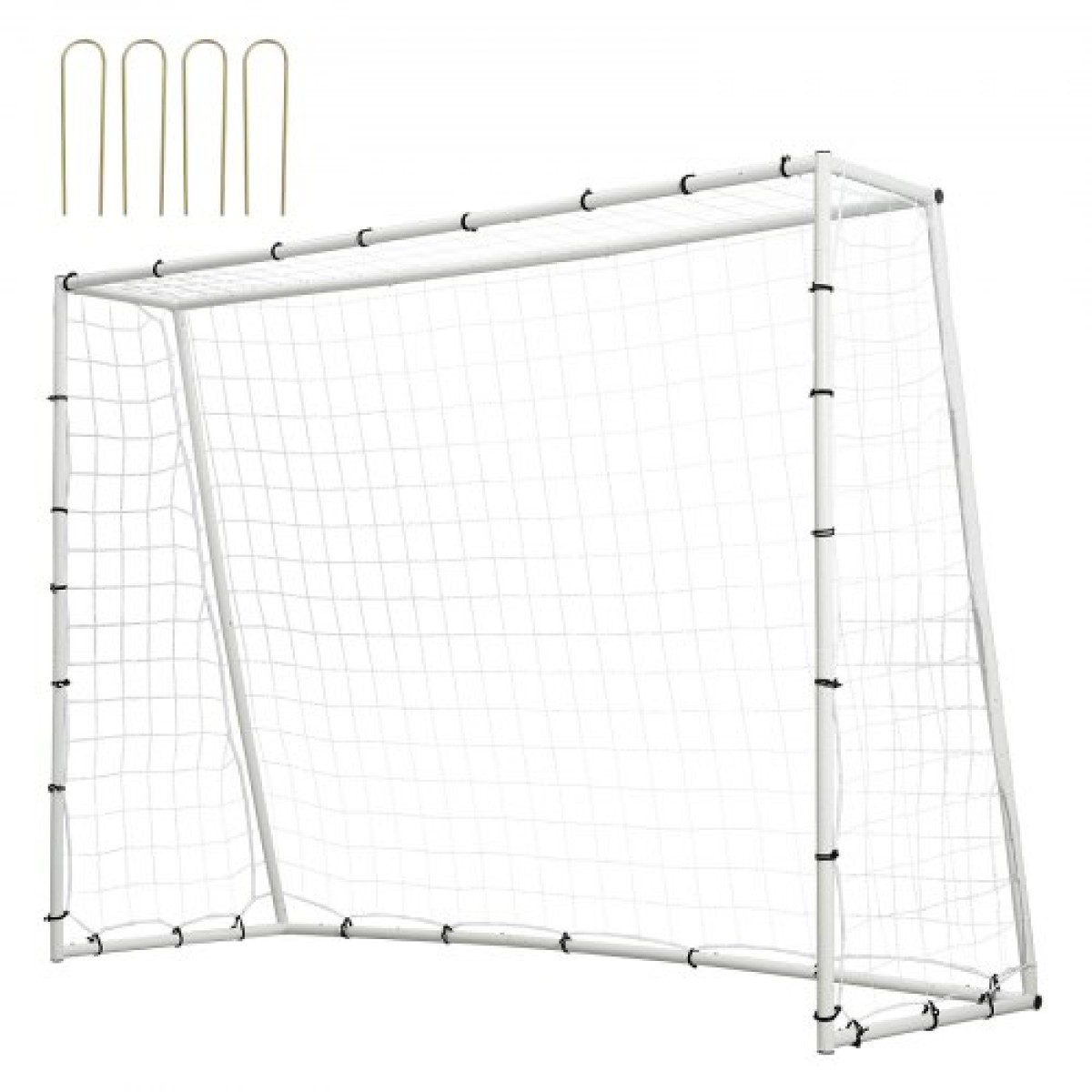VEVOR Soccer Rebound Trainer, 8x6FT Iron Soccer Training Equipment, Sports Football Rebounder Wall με δίχτυ και γκολ διπλής όψης, ιδανικό για εξάσκηση στην πίσω αυλή, ατομική προπόνηση, πάσα