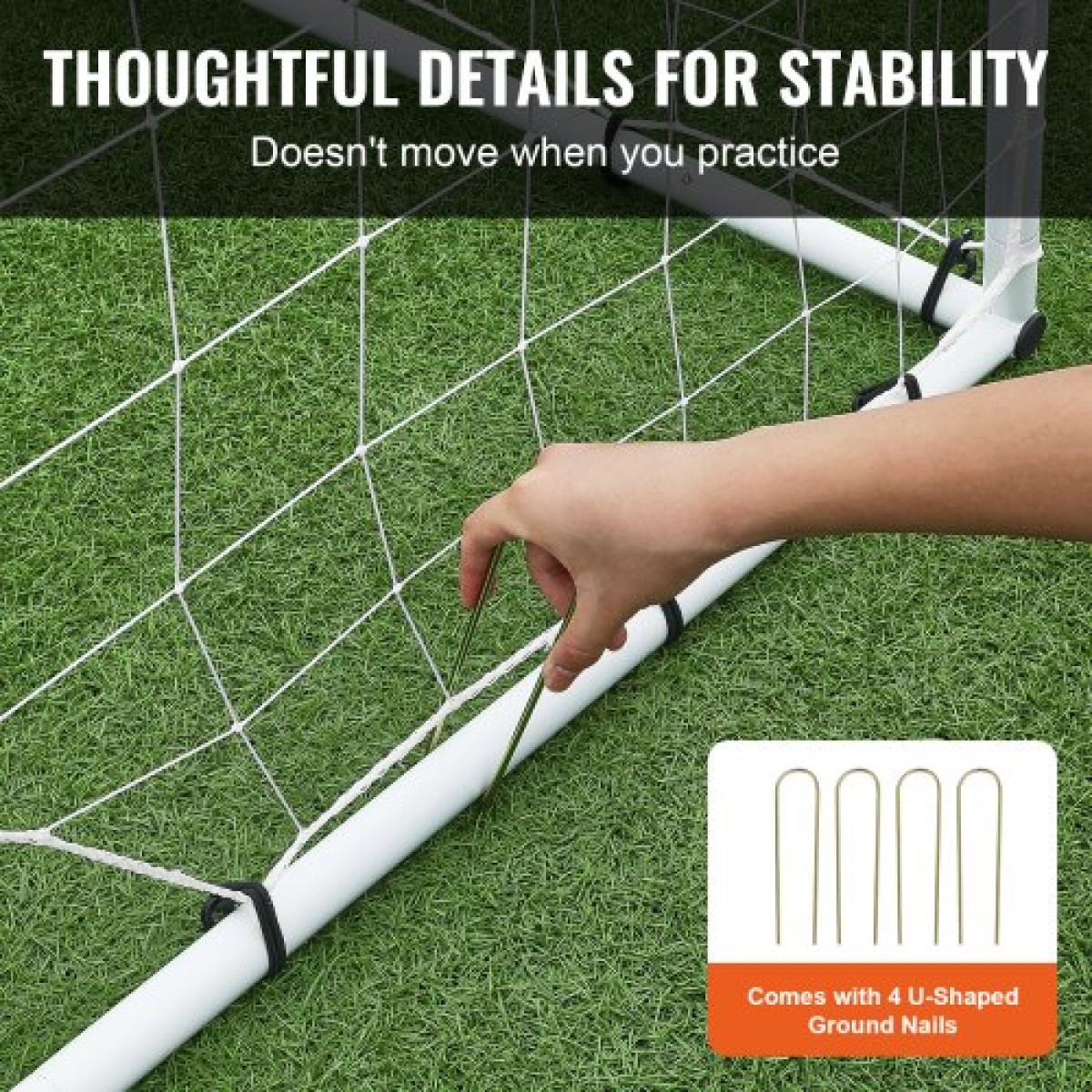 VEVOR Soccer Rebound Trainer, 8x6FT Iron Soccer Training Equipment, Sports Football Rebounder Wall με δίχτυ και γκολ διπλής όψης, ιδανικό για εξάσκηση στην πίσω αυλή, ατομική προπόνηση, πάσα