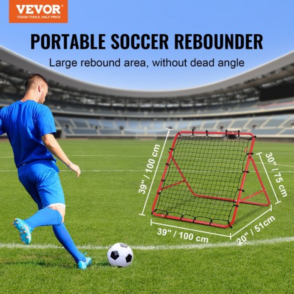 VEVOR Soccer Rebounder Rebound Net, Kick-Back 99,1x99,1 cm, Φορητά δώρα προπόνησης ποδοσφαίρου, Full Goal Net, Βοηθήματα & Εξοπλισμός για Παιδιά, Εφήβους και όλες τις ηλικίες, Εύκολη ρύθμιση & τέλεια αποθήκευση