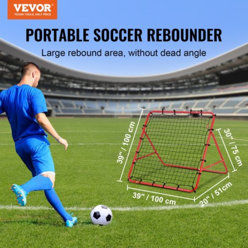 VEVOR Soccer Rebounder Rebound Net, Kick-Back 99,1x99,1 cm, Φορητά δώρα προπόνησης ποδοσφαίρου, Full Goal Net, Βοηθήματα & Εξοπλισμός για Παιδιά, Εφήβους και όλες τις ηλικίες, Εύκολη ρύθμιση & τέλεια αποθήκευση