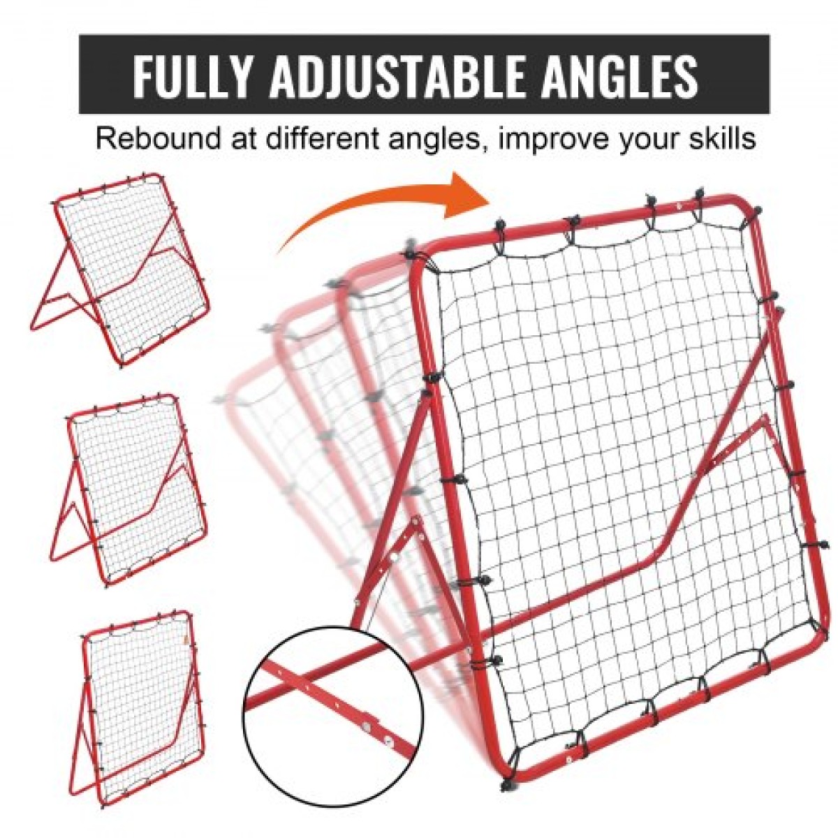 VEVOR Soccer Rebounder Rebound Net, Kick-Back 99,1x99,1 cm, Φορητά δώρα προπόνησης ποδοσφαίρου, Full Goal Net, Βοηθήματα & Εξοπλισμός για Παιδιά, Εφήβους και όλες τις ηλικίες, Εύκολη ρύθμιση & τέλεια αποθήκευση