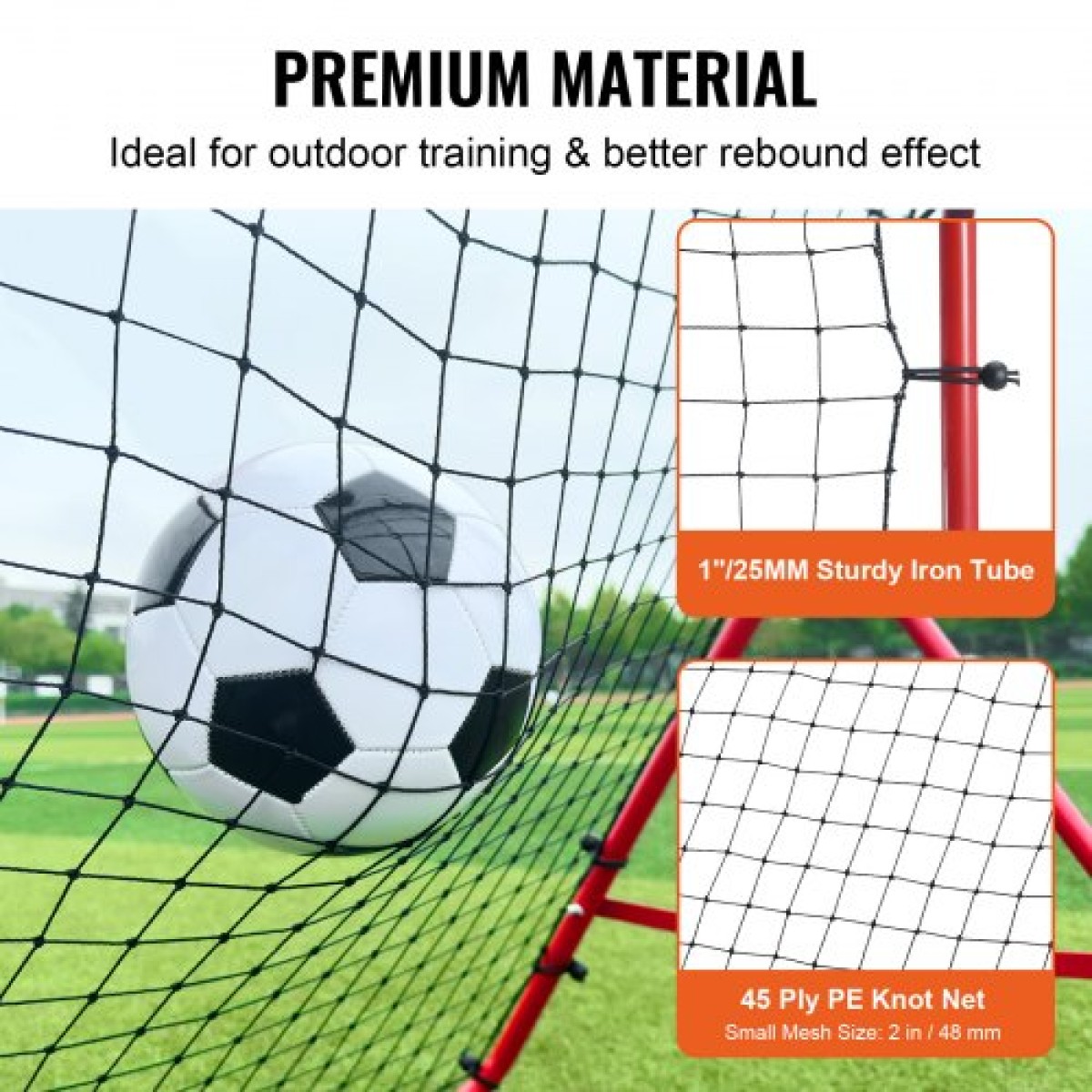 VEVOR Soccer Rebounder Rebound Net, Kick-Back 99,1x99,1 cm, Φορητά δώρα προπόνησης ποδοσφαίρου, Full Goal Net, Βοηθήματα & Εξοπλισμός για Παιδιά, Εφήβους και όλες τις ηλικίες, Εύκολη ρύθμιση & τέλεια αποθήκευση