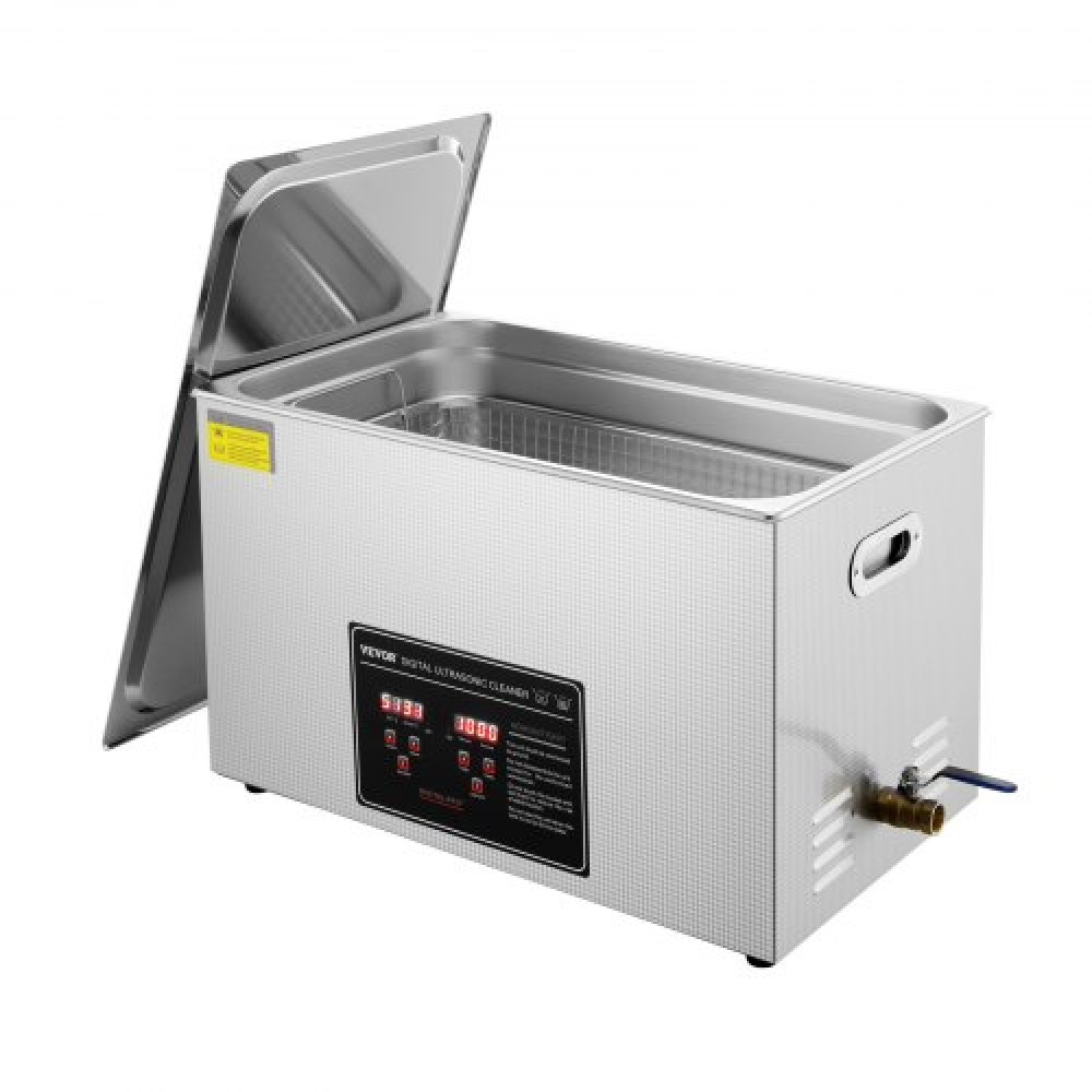 VEVOR Ultrasonic Cleaner με ψηφιακό χρονοδιακόπτη & θερμαντήρα, επαγγελματικό Ultra Sonic καθαριστικό κοσμημάτων, θερμαινόμενο μηχάνημα καθαρισμού από ανοξείδωτο χάλυβα για δαχτυλίδια ρολογιών γυαλιών Μικρά ανταλλακτικά, πλακέτα κυκλώματος (30L)