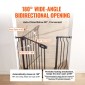 VEVOR Baby Gate, 29,5"-37" Extra Wide, 30" High, Dog Gate για τις σκάλες Πόρτες και το σπίτι, Easy Step Walk Thru Auto Close Child Gate Πόρτα ασφαλείας για κατοικίδια με κιτ τοποθέτησης πίεσης και κιτ τοποθέτησης στον τοίχο, μαύρο