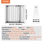 VEVOR Baby Gate, 29,5"-37" Extra Wide, 30" High, Dog Gate για τις σκάλες Πόρτες και το σπίτι, Easy Step Walk Thru Auto Close Child Gate Πόρτα ασφαλείας για κατοικίδια με κιτ τοποθέτησης πίεσης και κιτ τοποθέτησης στον τοίχο, μαύρο
