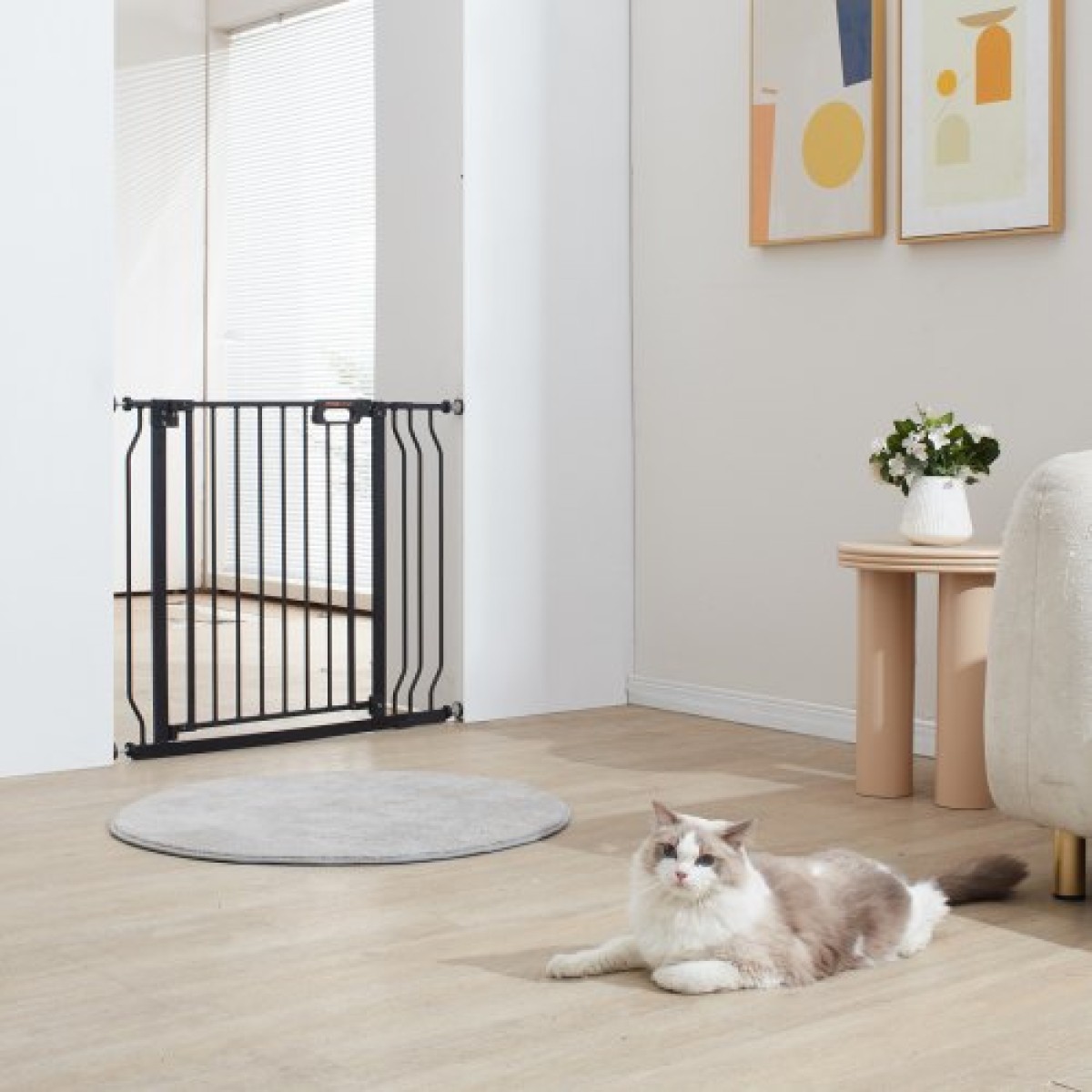 VEVOR Baby Gate, 29,5"-37" Extra Wide, 30" High, Dog Gate για τις σκάλες Πόρτες και το σπίτι, Easy Step Walk Thru Auto Close Child Gate Πόρτα ασφαλείας για κατοικίδια με κιτ τοποθέτησης πίεσης και κιτ τοποθέτησης στον τοίχο, μαύρο