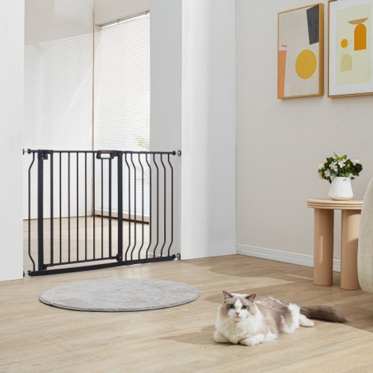 VEVOR Baby Gate, 74,9 cm-122,9 cm Extra Wide, 76,2 cm High, Dog Gate για τις πόρτες και το σπίτι σκάλες, Easy Step Walk Thru Auto Close Child Gate Πόρτα ασφαλείας για κατοικίδια με κιτ τοποθέτησης πίεσης και κιτ τοποθέτησης στον τοίχο, μαύρο