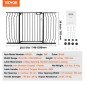 VEVOR Baby Gate, 29,5"-51" Extra Wide, 30" High, Dog Gate για σκάλες Πόρτες και σπίτι, Easy Step Walk Thru Auto Close Child Gate Πύλη ασφαλείας για κατοικίδια με κιτ τοποθέτησης πίεσης και κιτ τοποθέτησης στον τοίχο, μαύρο