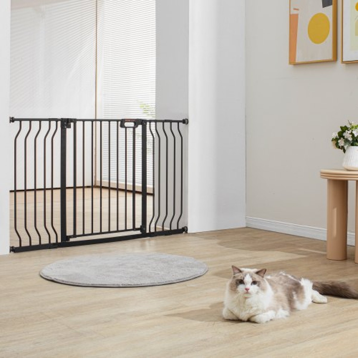 VEVOR Baby Gate, 29,5"-51" Extra Wide, 30" High, Dog Gate για σκάλες Πόρτες και σπίτι, Easy Step Walk Thru Auto Close Child Gate Πύλη ασφαλείας για κατοικίδια με κιτ τοποθέτησης πίεσης και κιτ τοποθέτησης στον τοίχο, μαύρο