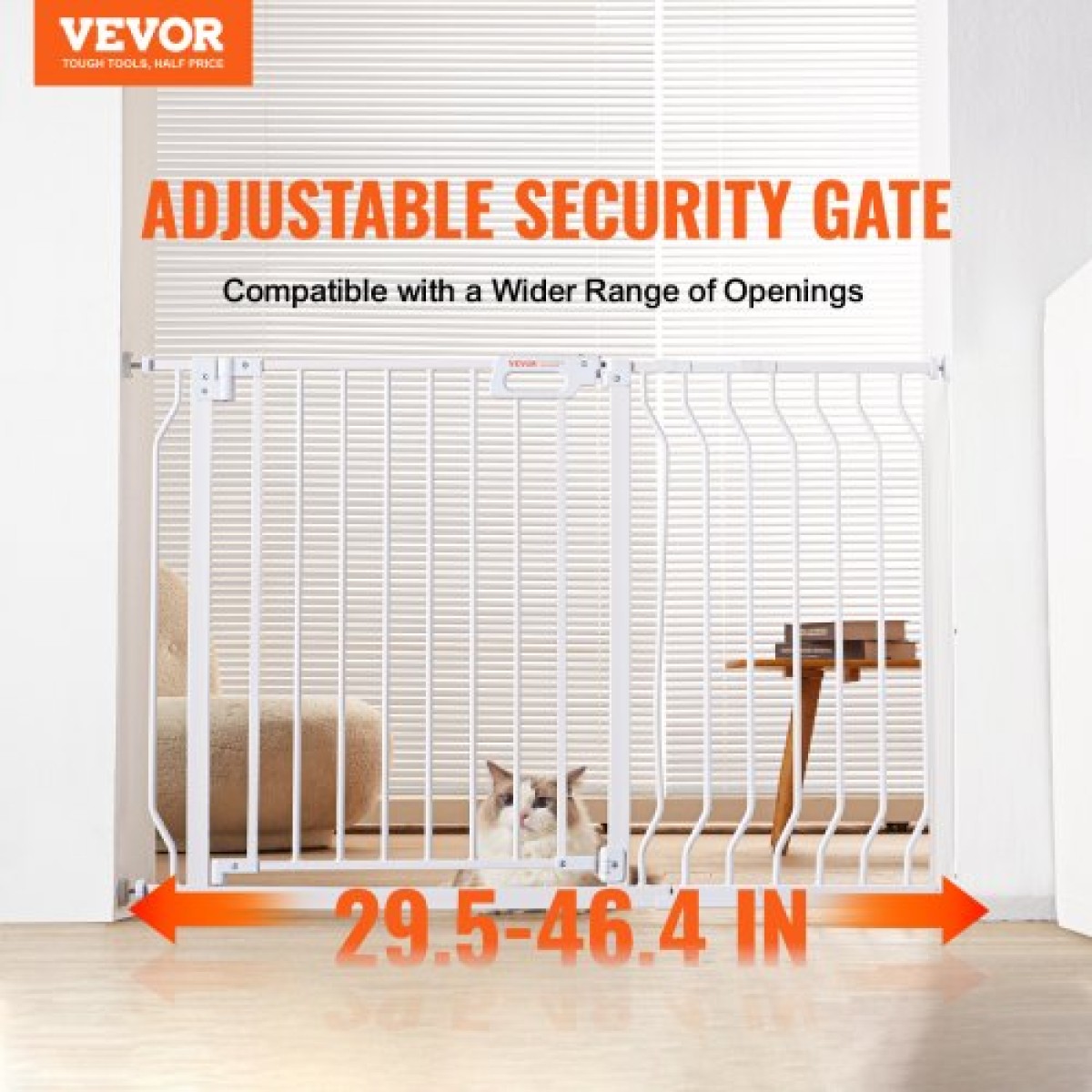 VEVOR Baby Gate, 74,9-122,9 cm Εξαιρετικά πλάτος, 76,2 cm ύψος, Dog Gate για τις πόρτες και το σπίτι σκάλες, Easy Step Walk Thru Auto Close Child Gate Πόρτα ασφαλείας για κατοικίδια με κιτ τοποθέτησης πίεσης και κιτ τοποθέτησης στον τοίχο, λευκό
