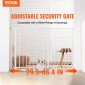 VEVOR Baby Gate, 74,9-122,9 cm Εξαιρετικά πλάτος, 76,2 cm ύψος, Dog Gate για τις πόρτες και το σπίτι σκάλες, Easy Step Walk Thru Auto Close Child Gate Πόρτα ασφαλείας για κατοικίδια με κιτ τοποθέτησης πίεσης και κιτ τοποθέτησης στον τοίχο, λευκό