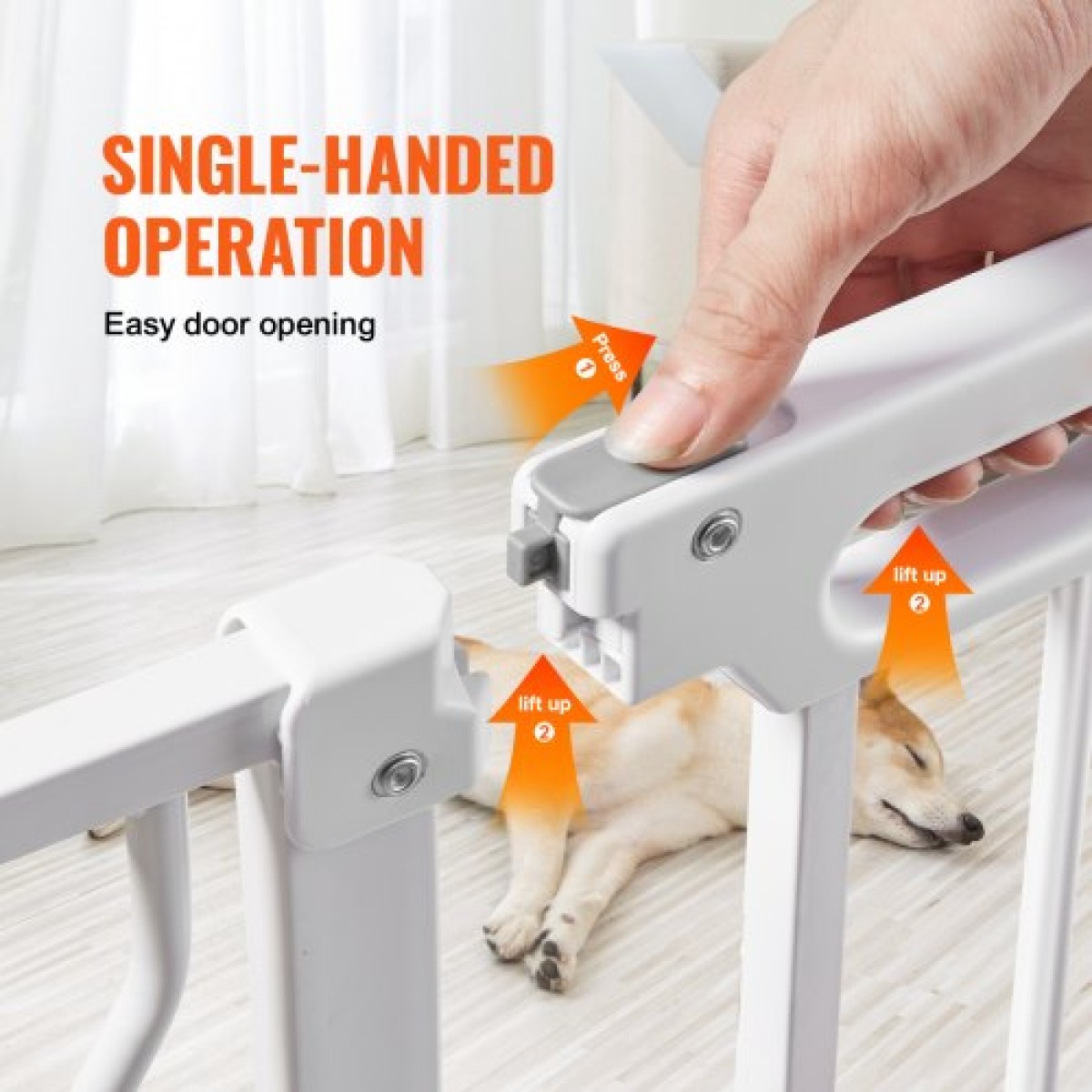 VEVOR Baby Gate, 74,9-122,9 cm Εξαιρετικά πλάτος, 76,2 cm ύψος, Dog Gate για τις πόρτες και το σπίτι σκάλες, Easy Step Walk Thru Auto Close Child Gate Πόρτα ασφαλείας για κατοικίδια με κιτ τοποθέτησης πίεσης και κιτ τοποθέτησης στον τοίχο, λευκό