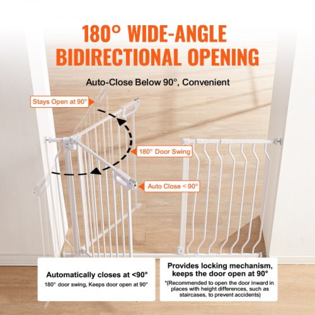 VEVOR Baby Gate, 74,9-122,9 cm Εξαιρετικά πλάτος, 76,2 cm ύψος, Dog Gate για τις πόρτες και το σπίτι σκάλες, Easy Step Walk Thru Auto Close Child Gate Πόρτα ασφαλείας για κατοικίδια με κιτ τοποθέτησης πίεσης και κιτ τοποθέτησης στον τοίχο, λευκό