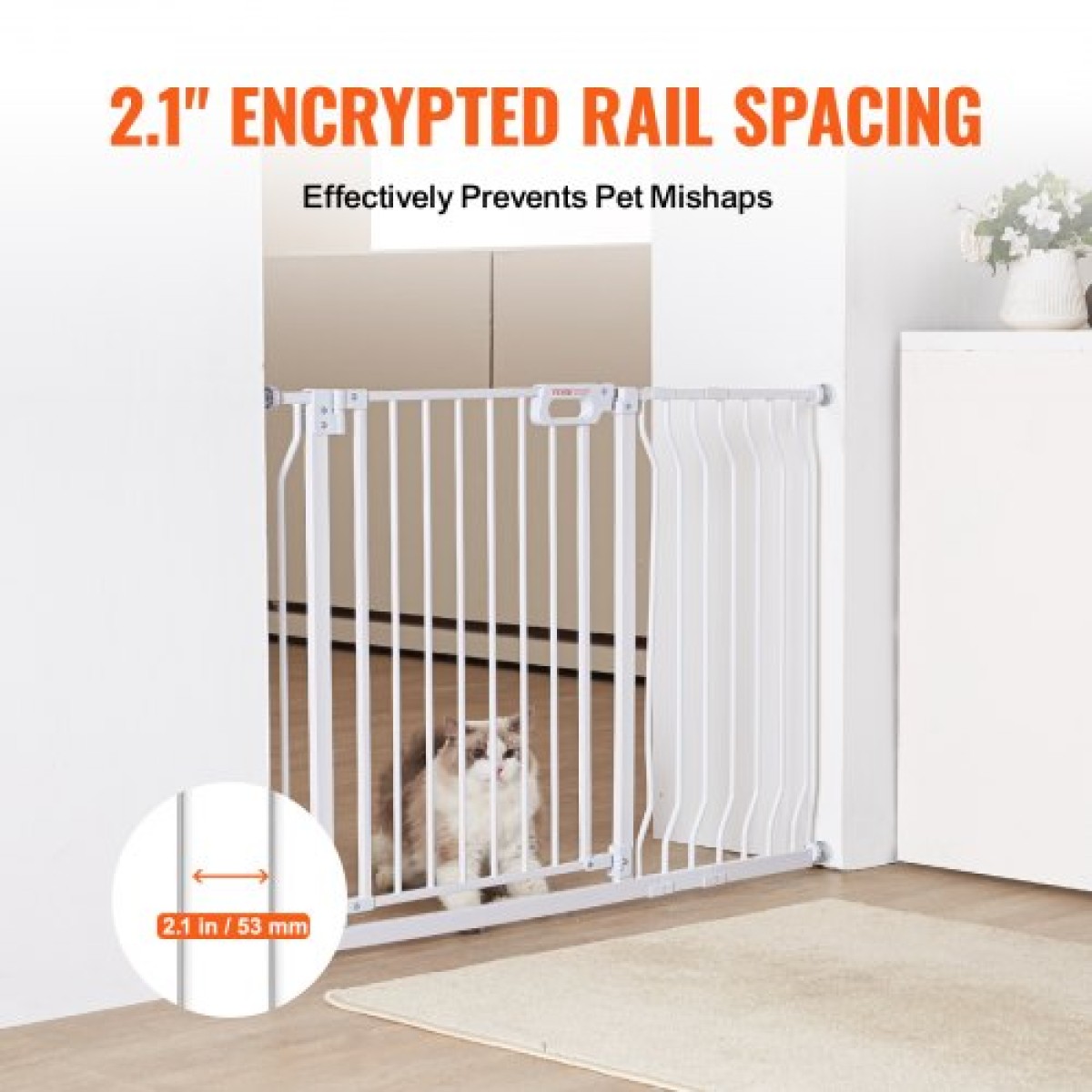 VEVOR Baby Gate, 74,9-122,9 cm Εξαιρετικά πλάτος, 76,2 cm ύψος, Dog Gate για τις πόρτες και το σπίτι σκάλες, Easy Step Walk Thru Auto Close Child Gate Πόρτα ασφαλείας για κατοικίδια με κιτ τοποθέτησης πίεσης και κιτ τοποθέτησης στον τοίχο, λευκό