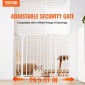 VEVOR Baby Gate, 29,5"-37" Extra Wide, 30" High, Dog Gate για σκάλες, Πόρτες και σπίτι, Easy Step Walk Thru Auto Close Child Gate Πύλη ασφαλείας κατοικίδιων ζώων με κιτ τοποθέτησης πίεσης και κιτ τοποθέτησης στον τοίχο, λευκό