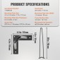 Πόδια επίπλων φουρκέτας VEVOR 711.2MM, Μεταλλικά DIY έργα για κομοδίνο, τραπεζάκι σαλονιού, γραφείο, χωρητικότητα 226,8 KG με προστατευτικά δαπέδου από καουτσούκ, μεταλλικά ανθεκτικά μοντέρνα πόδια τραπεζιού βαρέως τύπου, 4 ΤΕΜ.