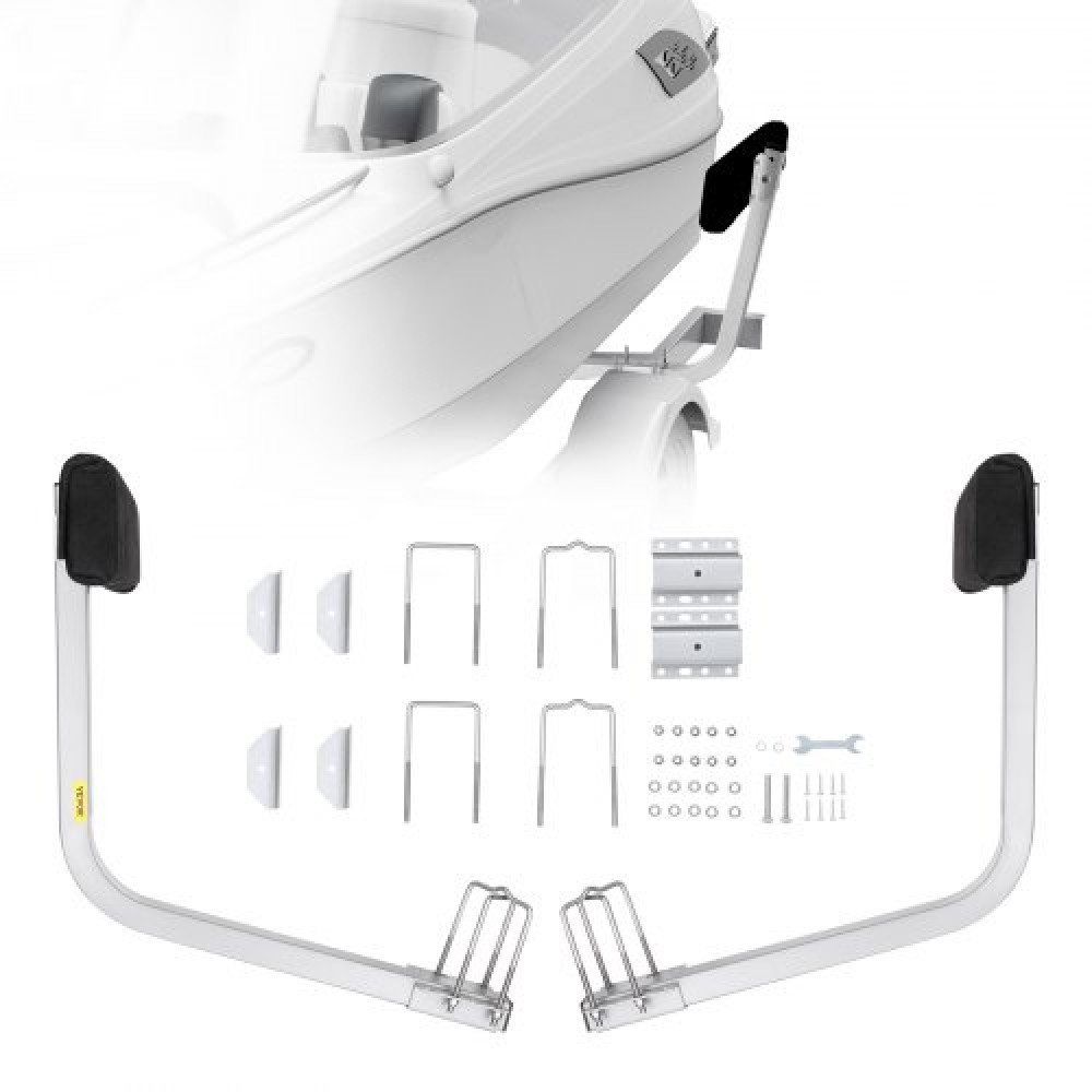 VEVOR Boat Trailer Guide, 0.7M Adjustable Design Short Bunk Guide-Ons, 2PCS Rustproof Galvanized Steel Trailer Guide Poles, Heavy Duty Roller Guide Design, for Ski Boat, Fishing Boat or Sailboat Trail