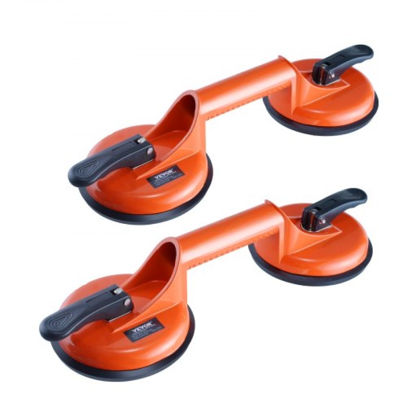 Βεντούζα VEVOR Glass, 11,9 cm 2 Pack 149,7 kg Χωρητικότητα φόρτωσης, Βεντούζα κενού με λαβή αλουμινίου, Εργαλείο ανύψωσης βιομηχανικής βεντούζας βαρέως τύπου για γυαλί, γρανίτη, πλακάκια, μέταλλο, ξύλινο πάνελ ανύψωσης