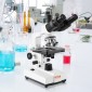 VEVOR Compound Trinocular Microscope 40X-2500 Magnification Lab Microscope with LED Illumination & External Interface