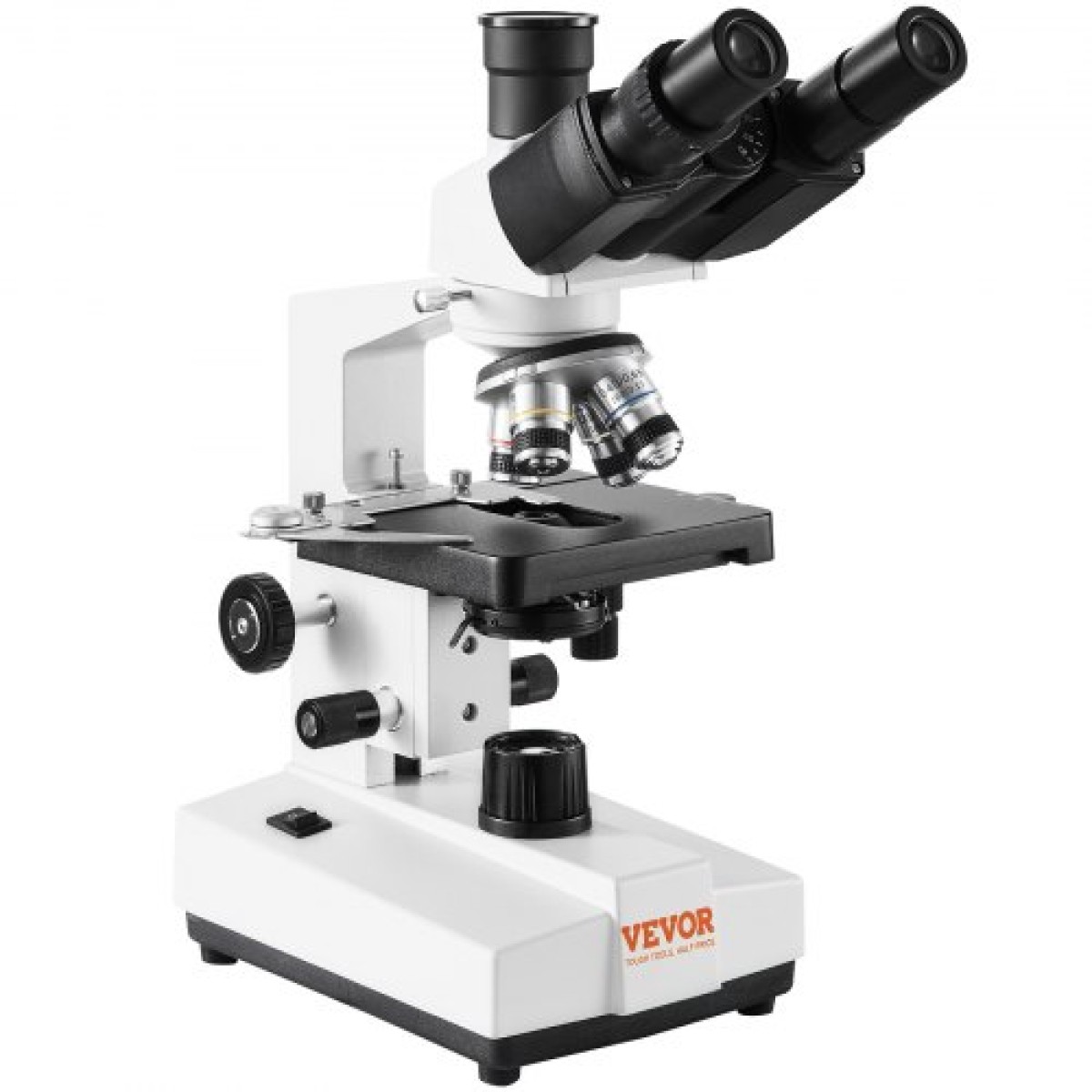 VEVOR Compound Trinocular Microscope 40X-2500 Magnification Lab Microscope with LED Illumination & External Interface