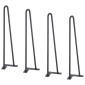 Πόδια επίπλων φουρκέτας VEVOR 482,6MM, Μεταλλικά DIY έργα για κομοδίνο, τραπεζάκι σαλονιού, γραφείο, 226,8KG χωρητικότητα φόρτωσης με προστατευτικά δαπέδου από καουτσούκ, μεταλλικά ανθεκτικά μοντέρνα πόδια τραπεζιού βαρέως τύπου, 4 ΤΕΜ.