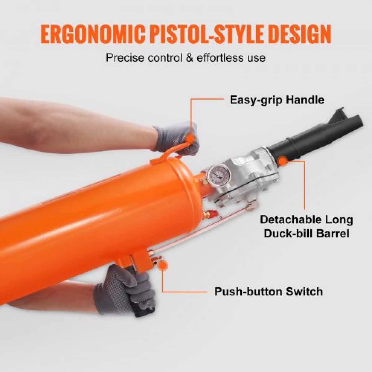 VEVOR Tire Seater, 2,1 Gal/8 L Air Tire Blaster, 120 PSI Handheld Blaster, αναβαθμισμένο φορητό εργαλείο φουσκώματος ελαστικών, 85-116 PSI Λειτουργική πίεση για τρακτέρ φορτηγό ATV Car