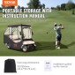 Περίβλημα VEVOR Golf Cart, 600D Polyester Driving Consure με διαφανή παράθυρα 4 όψεων, 4 καλύμματα Passenger Club Car Cars για 2+2 Passenger Cart Golf, αντηλιακό και ανθεκτικό στη σκόνη κάλυμμα εξωτερικού καροτσιού