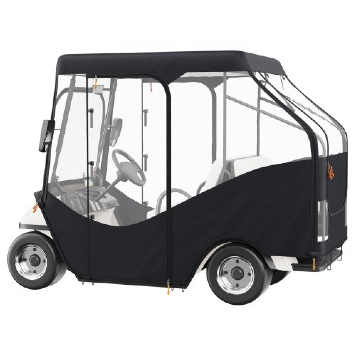 Περίβλημα VEVOR Golf Cart, 600D Polyester Driving Consure με διαφανή παράθυρα 4 όψεων, 4 καλύμματα Passenger Club Car Cars για 2+2 Passenger Cart Golf, αντηλιακό και ανθεκτικό στη σκόνη κάλυμμα εξωτερικού καροτσιού